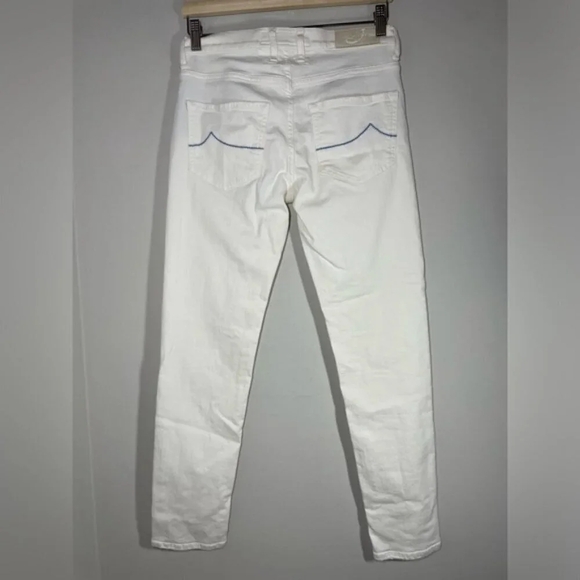 Jacob Cohen Made in Italy White Distressed Straight Leg Jean size 25 - Picture 8 of 11